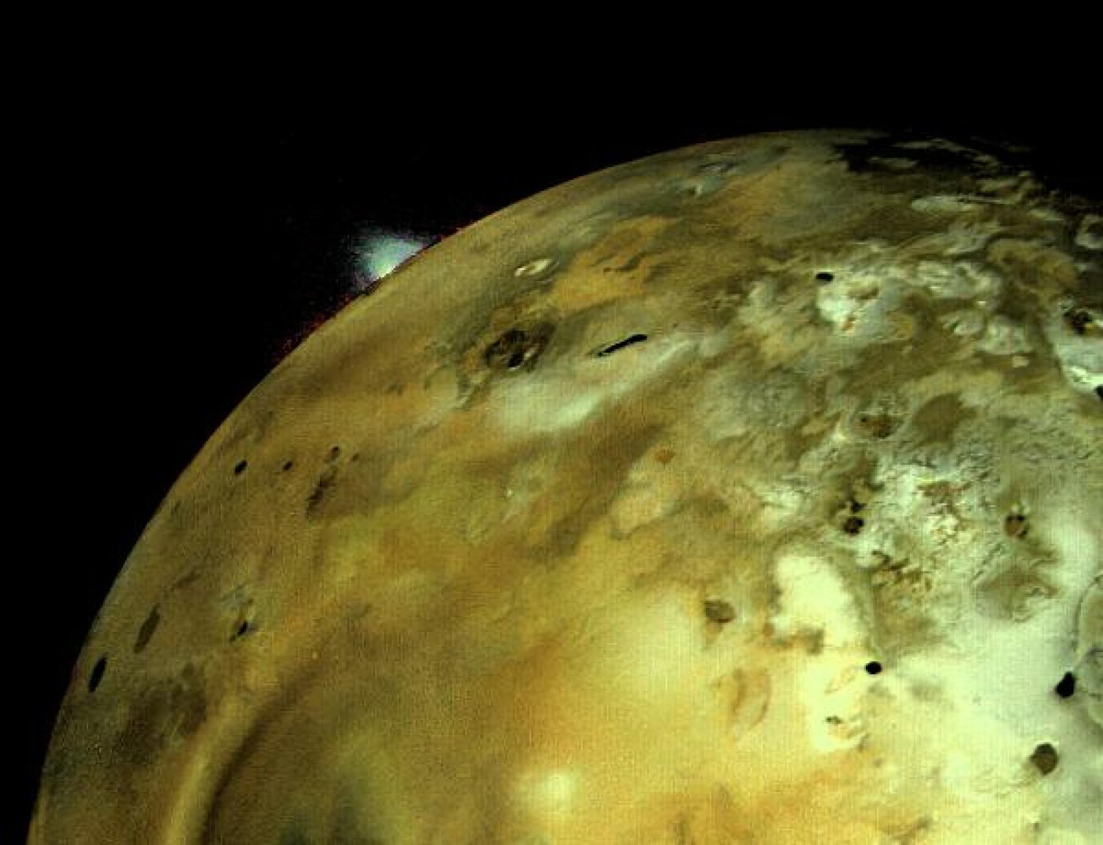 Voyager 1 captured this image of Io on March 4, 1979. A volcano is seen erupting on the moon