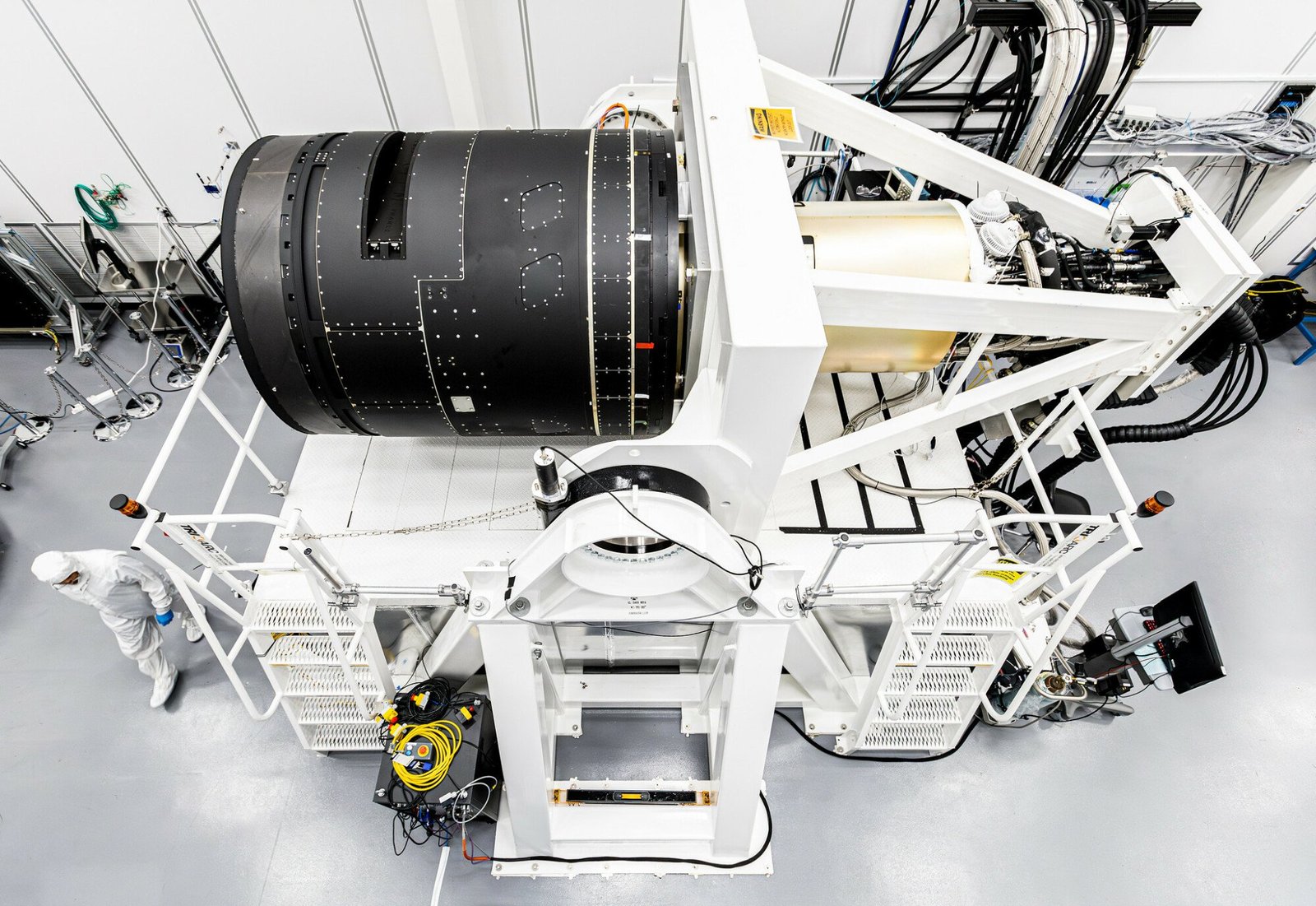 A view looking down upon the the LSST Camera.