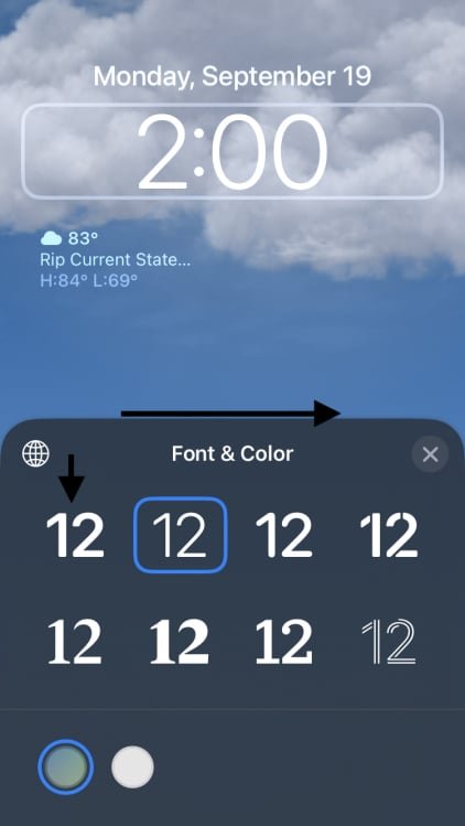 iPhone lock screen font customization