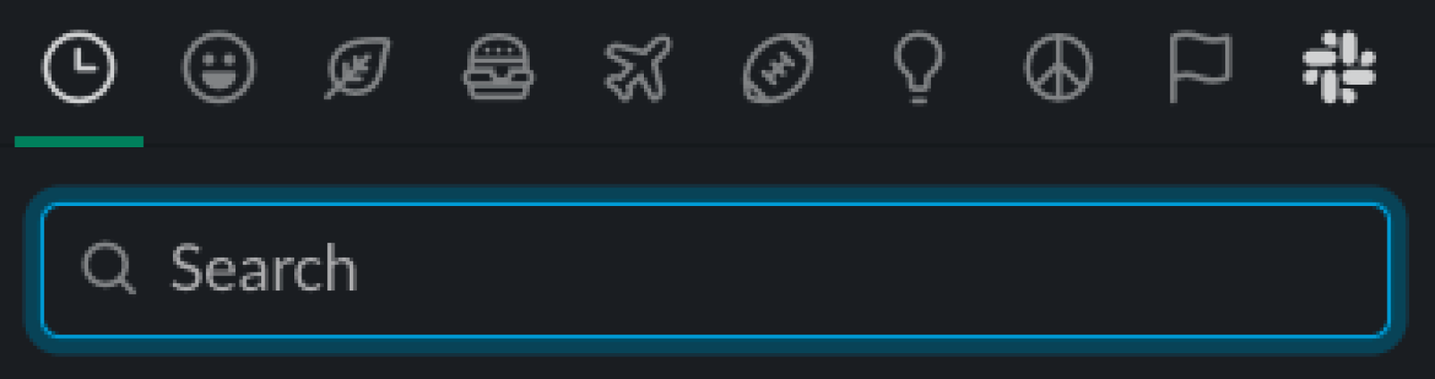 The emoji search bar in Slack.